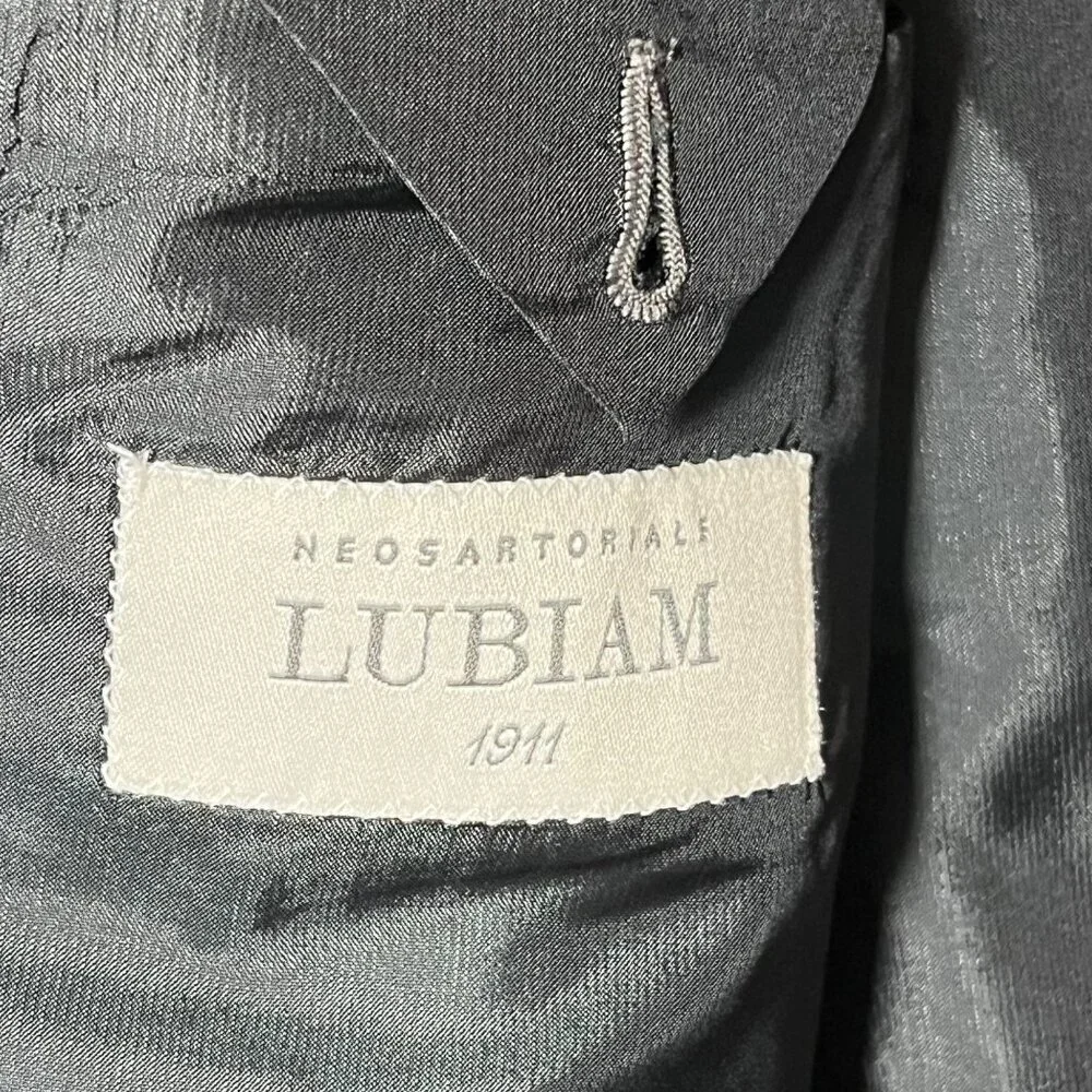 Lubiam 1911 Mens Black Satin Shawl Lapel Wool Tuxedo Jacket Sz 52L - Picture 5 of 12